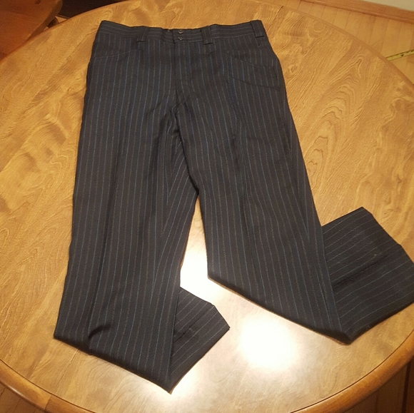 FOREMAN & CLARK DARK BLUE PINSTRIPED SUIT - Picture 5 of 13